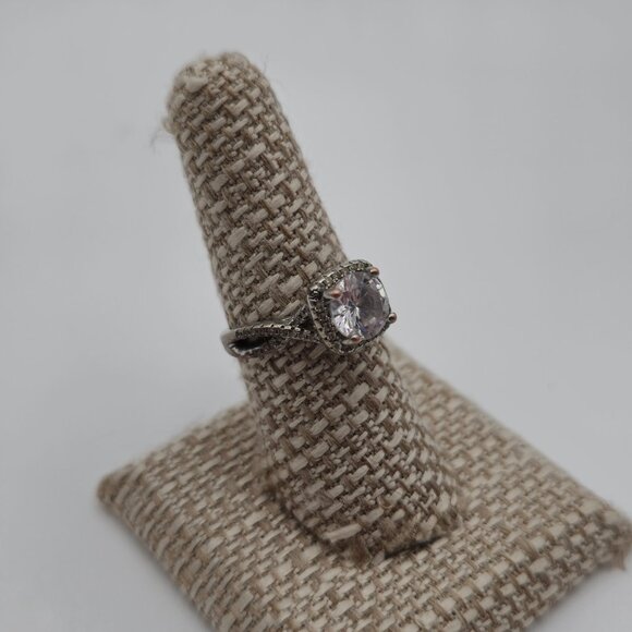 Size 7 Silver And Copper Tone Cubic Zirconia Gems Ring A2879 - Picture 2 of 8